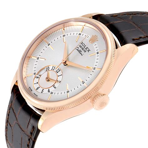 rolex cellini dual time rose gold